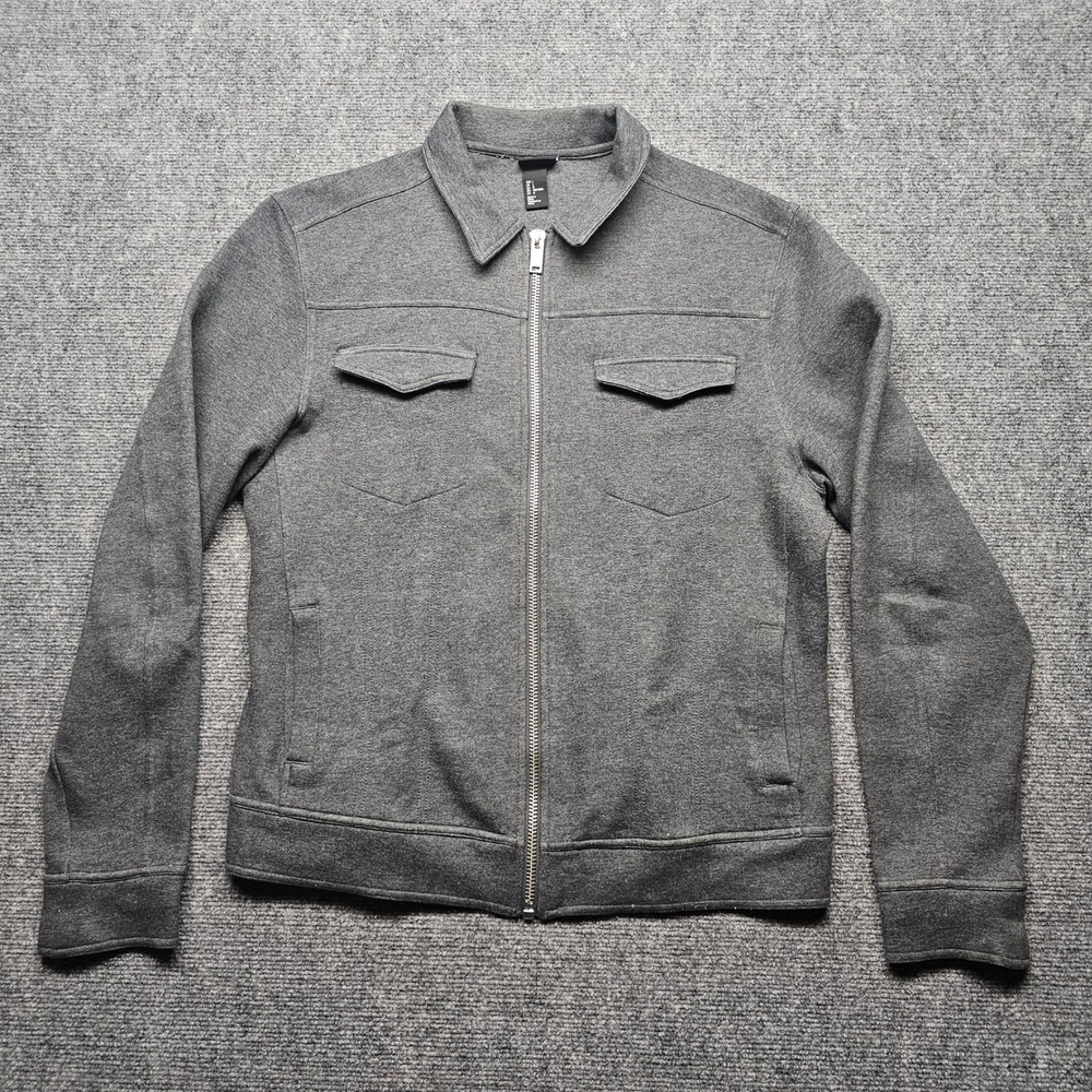 HM Mens Grey Full Zip Jersey Trucker Jacket Size Large P/N 0383210 3